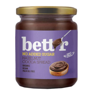 Bettr Organic Hazelnut Cocoa Spread No Added Sugar 250g