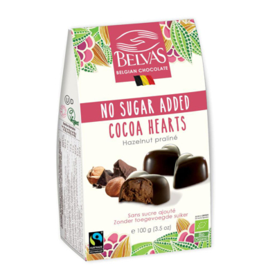 Belvas No Sugar Added Dark Hearts Ganache - Organic -