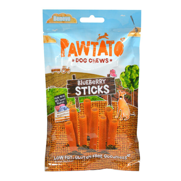 Pawtato Dog Chews Blueberry Sticks 120g (Min. 4)