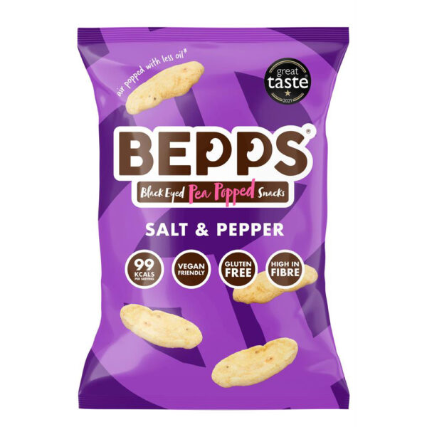 Bepps Popped Salt & Black Pepper Sharing Bag 70g X 8