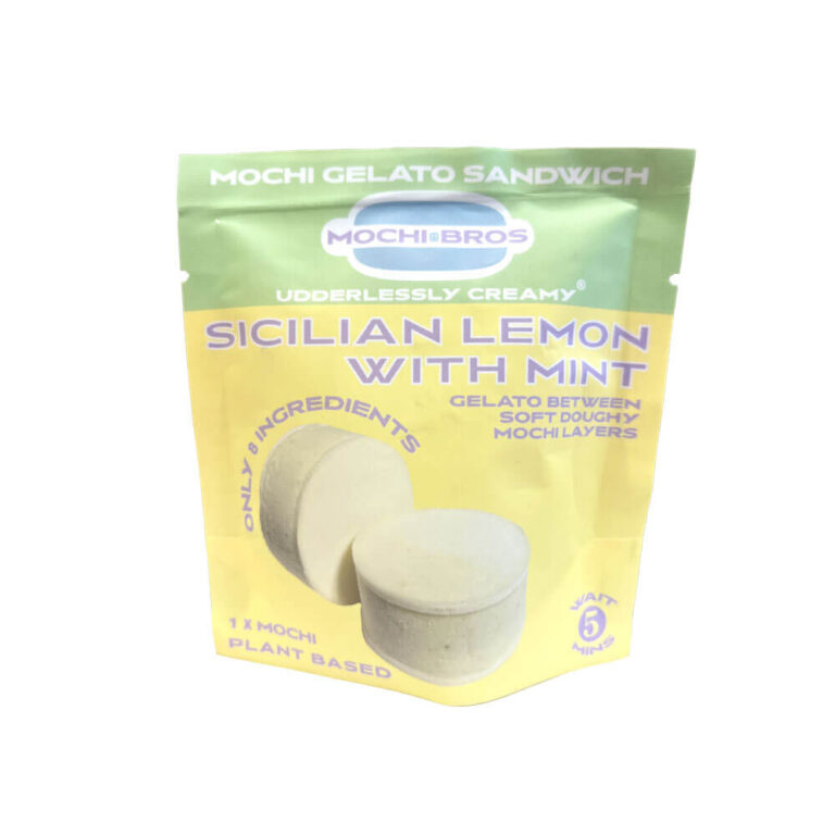 Mochi Bros Sicilian Lemon With Mint Mochi Gelato Sandwich