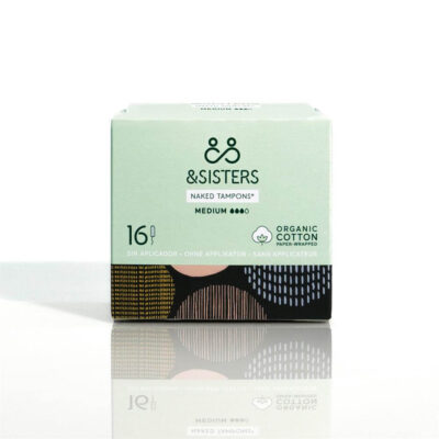 &SISTERS Non-Applicator Tampons Medium 16Pk Organic Cotton Core & Veil