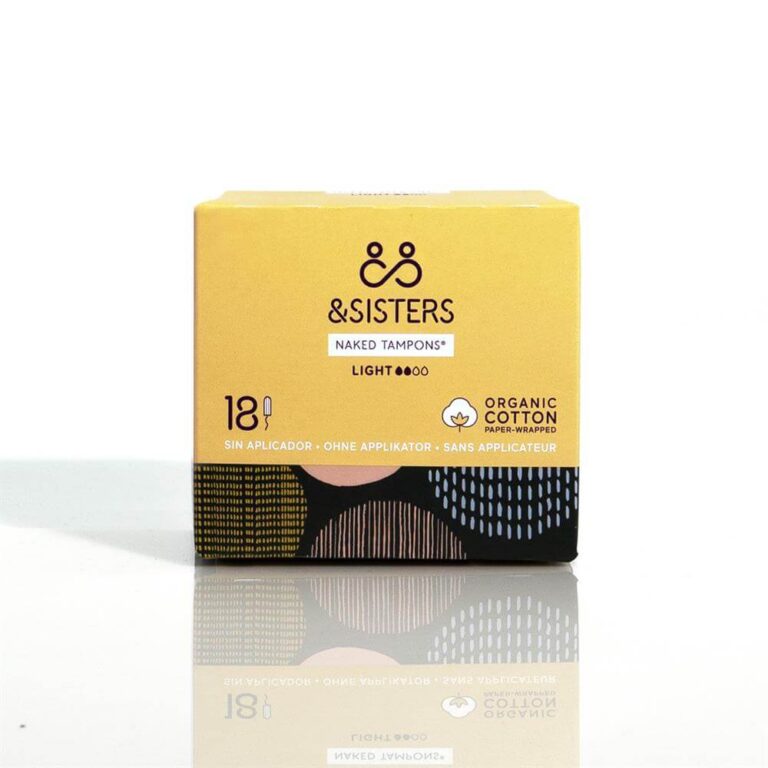 &SISTERS Non-Applicator Tampons Light 18Pk Organic Cotton Core & Veil