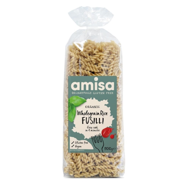 Amisa Organic Gluten Free Wholegrain Rice Fusilli 500g