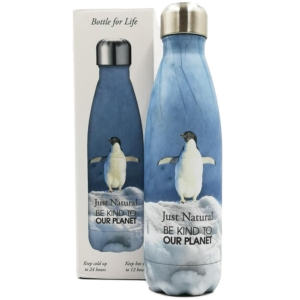 Just Natural Stainless Steel Drinks Bottle 500ml - Penguin
