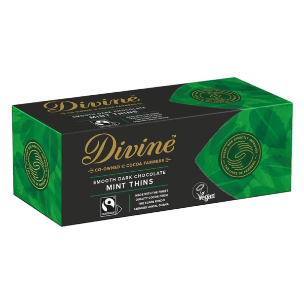 Divine Chocolate FairTrade Dark Chocolate Mint After Dinner Thins 200g