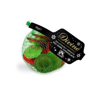 Divine Chocolate 70% Fairtrade Dark Chocolate Coins