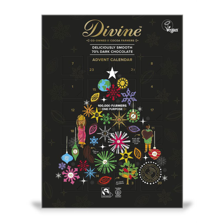 Divine Chocolate Fairtrade Dark Chocolate Advent Calendar