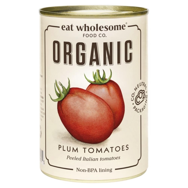 Eat Wholesome Organic Peeled Plum Tomatoes 400g (Min. 4)