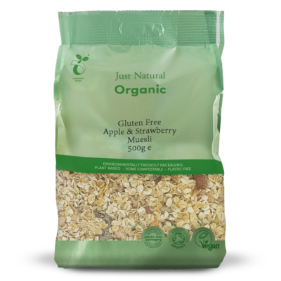 Just Natural Organic Gluten Free Apple & Strawberry Muesli