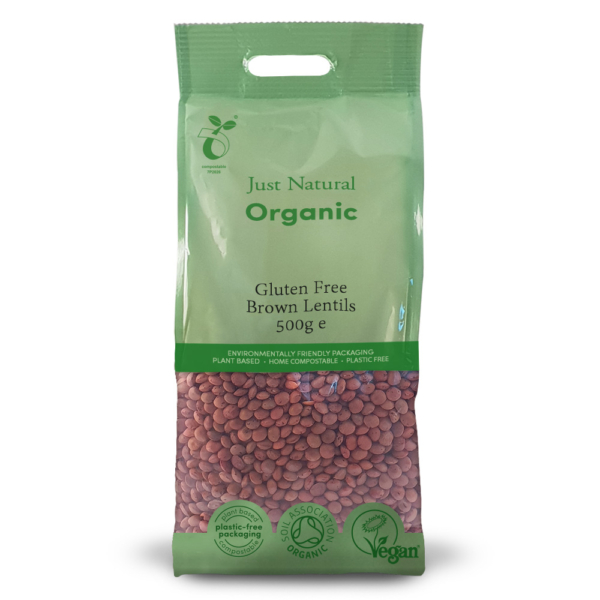 Just Natural Organic Gluten Free Brown Lentils 500g