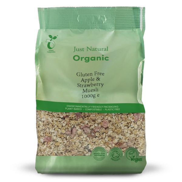 Just Natural Organic Gluten Free Apple & Strawberry Muesli 1Kg