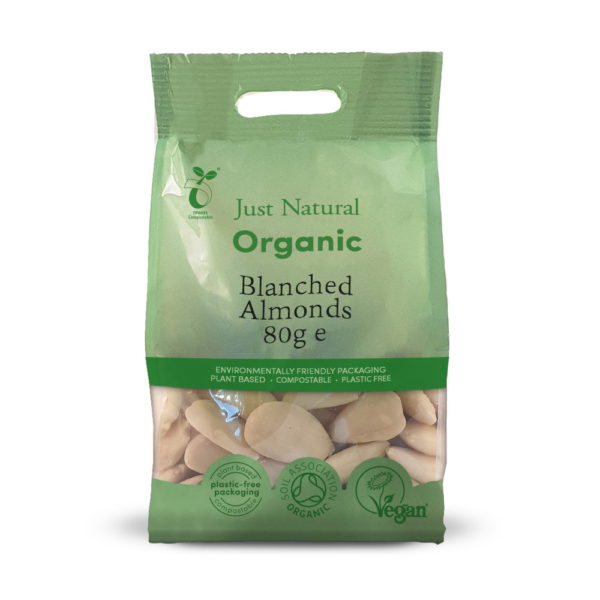 Just Natural Organic Almonds Blanched 80g