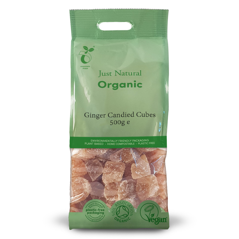 Just Natural Organic Ginger Candied Cubes 500g