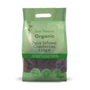 Just Natural Organic Juice Infused Cranberries 125g