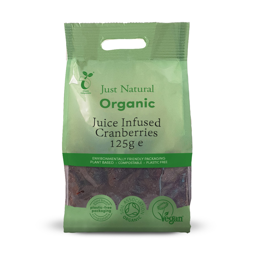 Just Natural Organic Juice Infused Cranberries 125g