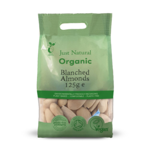 Just Natural Organic Almonds Blanched 125g