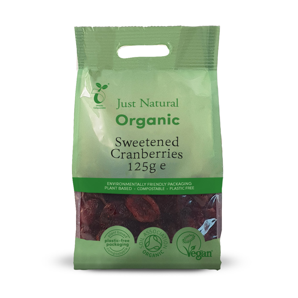 Just Natural Organic Sweetened Dried Cranberries 125g