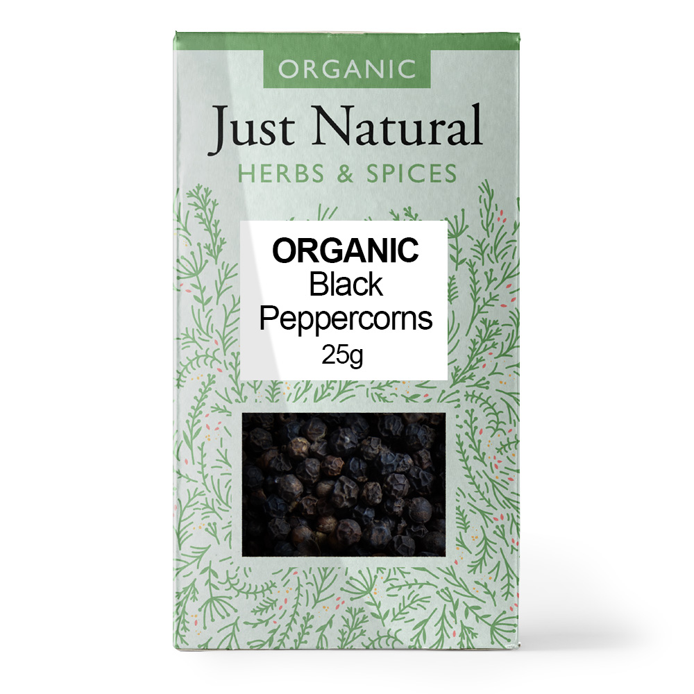 Just Natural Organic Black Peppercorns 25g