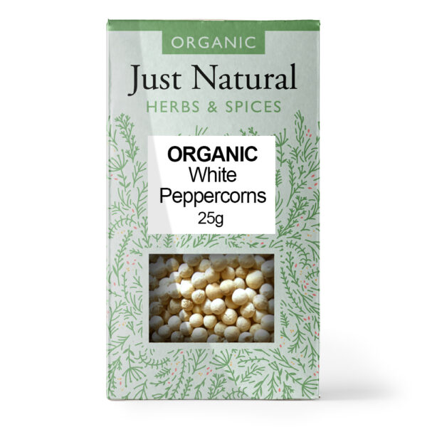 Just Natural Organic White Peppercorns 25g