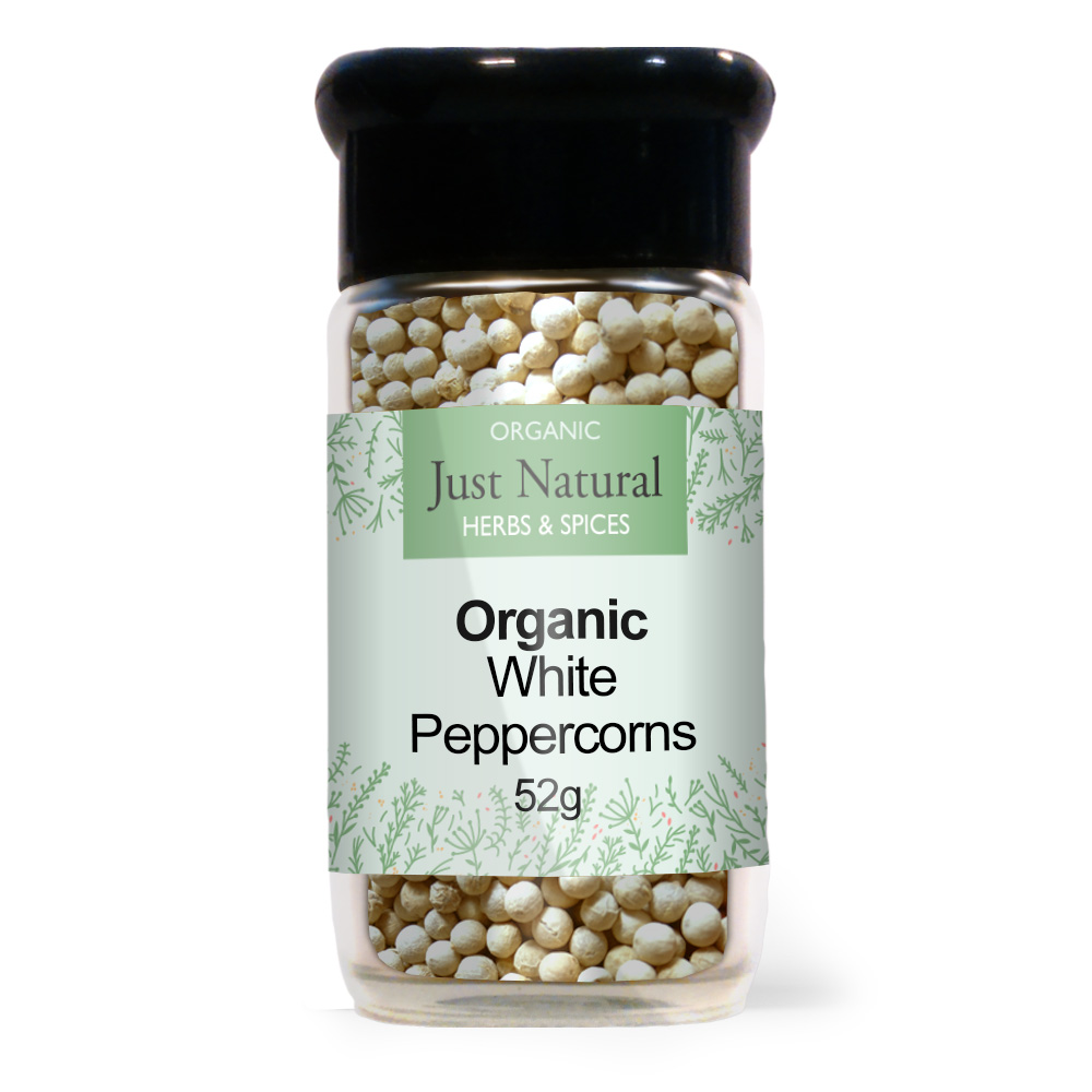 Just Natural Organic White Peppercorns 52g