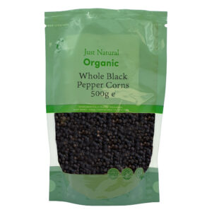 Just Natural Organic Whole Black Pepper Corns 500g