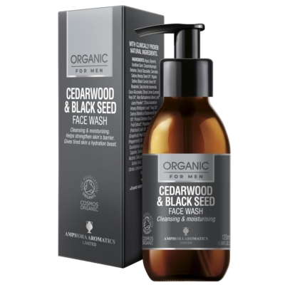 Amphora Aromatics Cedarwood & Black Seed Face Wash For Men Cosmos Organic