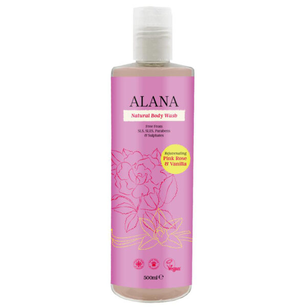 Alana Pink Rose & Vanilla Natural Body Wash 500ml