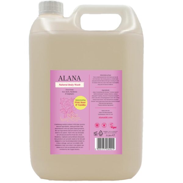 Alana Pink Rose & Vanilla Natural Body Wash 5L