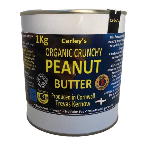 Carley's Organic CRUNCHY Peanut Butter 1kg Eco Tin