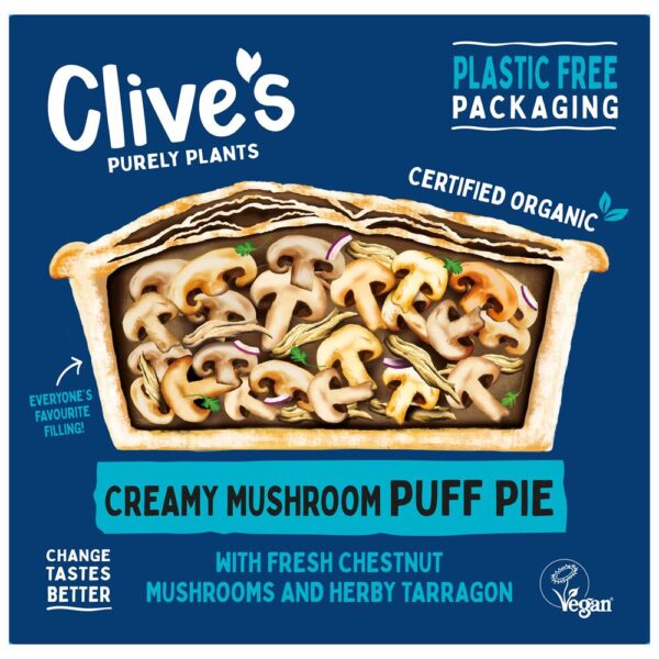 Clives Organic Creamy Mushroom Puff Pie 235g