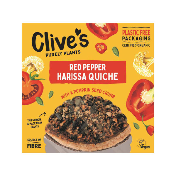 Clives Organic Red Pepper Harissa Quiche 380g