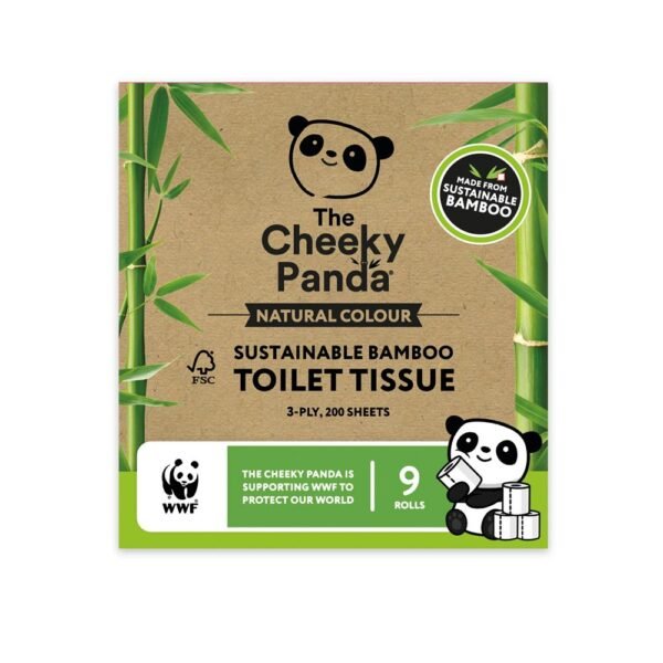 Cheeky Panda Natural Colour Bamboo Toilet Tissue 9 Rolls
