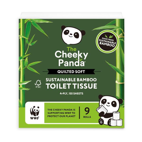 Cheeky Panda Luxury Quilted Bamboo Toilet Tissue 9 Rolls