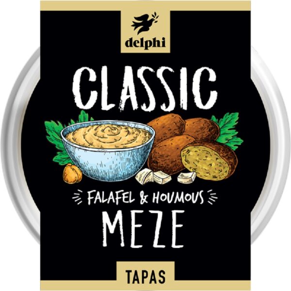 Delphi Meze 4 Falafel & Fresh Houmous Dip 185g