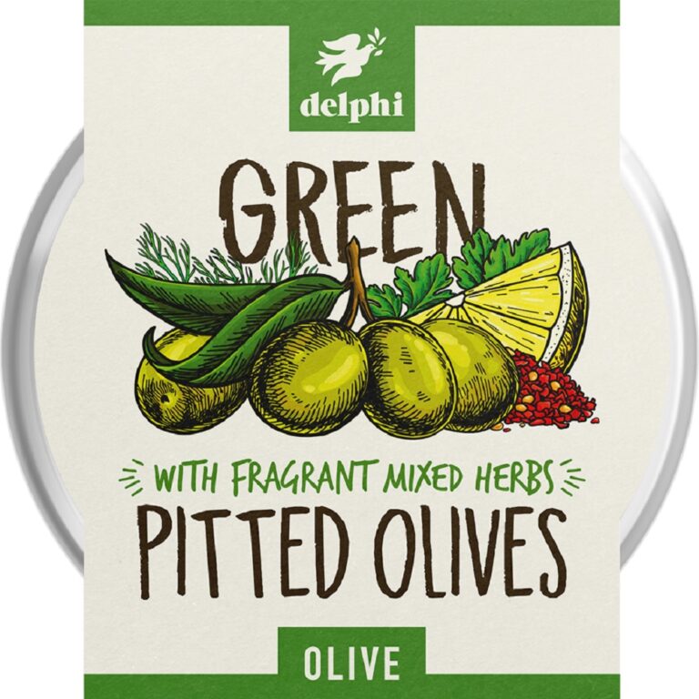 Delphi Green Pitted Olives with Herbs