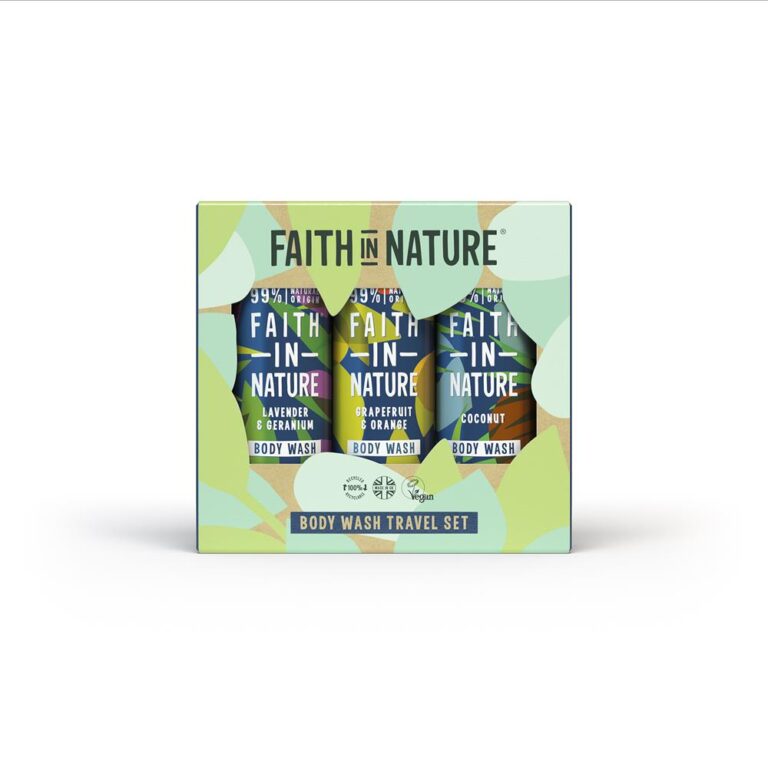 Faith in Nature Trio Body Wash Travel Set  3 x
