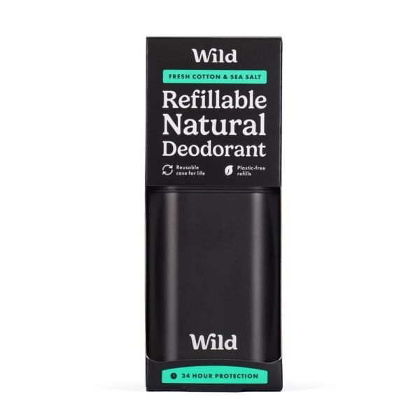 Wild Men's Black Case & Fresh Cotton & Sea Salt Deo 40g