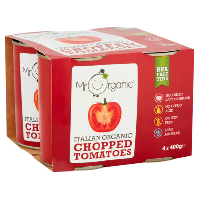 Mr Organic Chopped Tomatoes 4 x 400g X 6