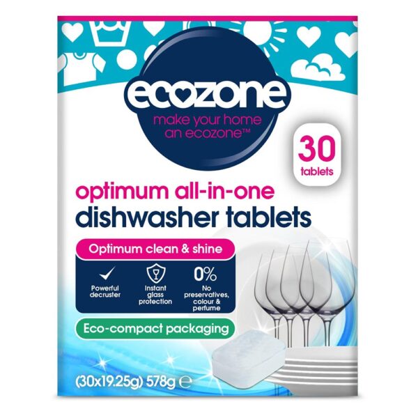 Ecozone Optimum All-in-one Dishwasher Tablets - 30 Tablets