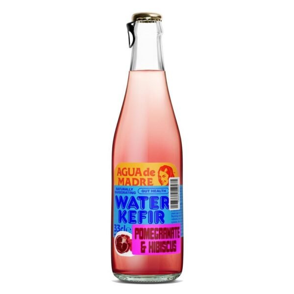 Agua De Madre Pomegranate Hibiscus Water Kefir Bottle 330ml (Min. 2)