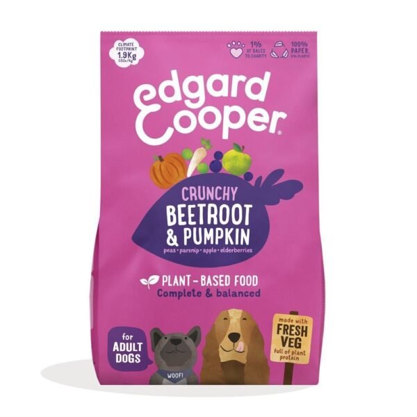 Edgard and Cooper Plant-Based Dog Food with Fresh Beetroot & Pumpkin 1kg