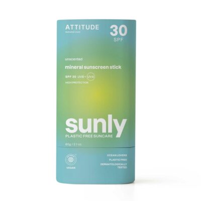 Attitude Sunly - Sunscreen Stick - Unscented - 30 SPF -