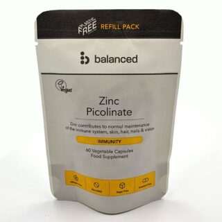 Balanced Zinc Picolinate 60 Veggie Caps - Refill Pouch
