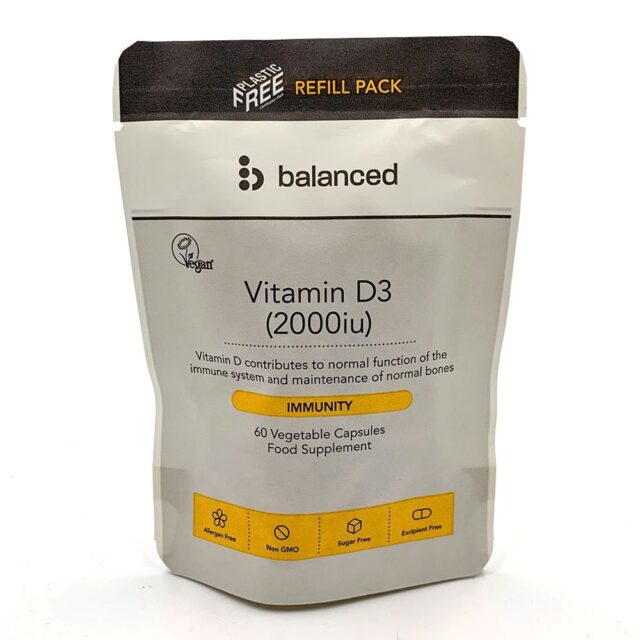 Balanced Vegan Vitamin D3 60 Veggie Caps - Refill Pouch
