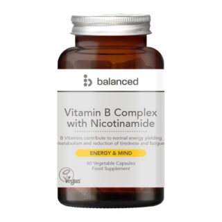 Balanced Vitamin B Complex 60 Veggie Caps - Reusable Bottle