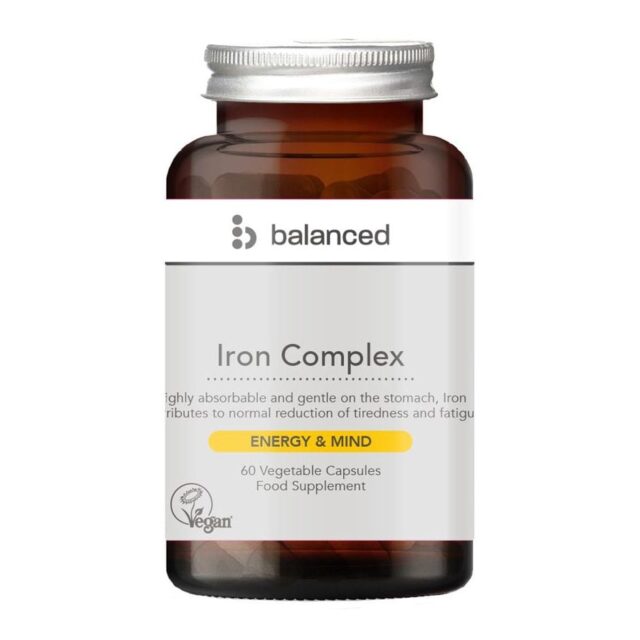 Balanced Iron Complex 60 Veggie Caps - Reusable Bottle