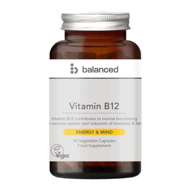 Balanced Vitamin B12 30 Veggie Caps - Reusable Bottle