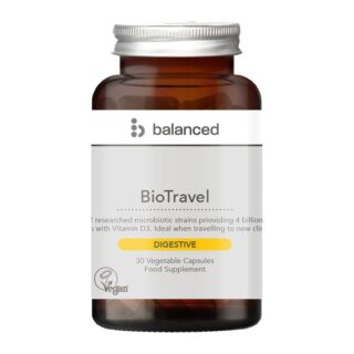 Balanced BioTravel 30 Veggie Caps - Reusable Bottle