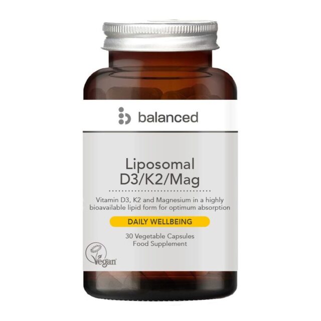 Balanced Liposomal D3/K2/Mag 30 Veggie Caps - Reusable Bottle